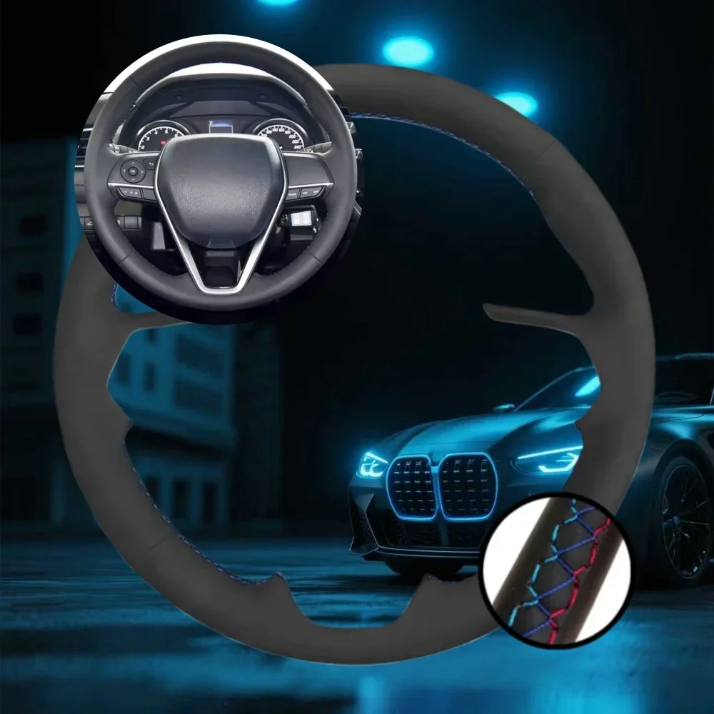

Customized Car Steering Wheel Cover For Toyota Avalon Camry 2018-2019 Crown 2018-2019 Car Accessories Hand-sewn Steering Wrap