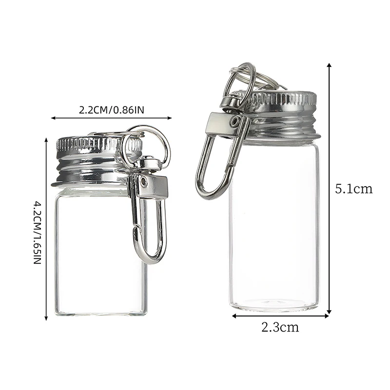 7/10ml Aufbewahrungsflasche mit Liebes-Schlüsselanhänger, transparente Glasflaschen, Aluminiumverschluss, leere Gläser, Flüssigkeitsbehälter, Spender, Deko – Detail 11