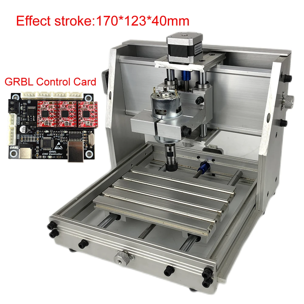 알루미늄 CNC 1712 프레임 키트, 775 스핀들 모터 ER11 콜릿 GRBL DIY CNC 우드 라우터 타각기 랙 스트로크, 170x120x40mm