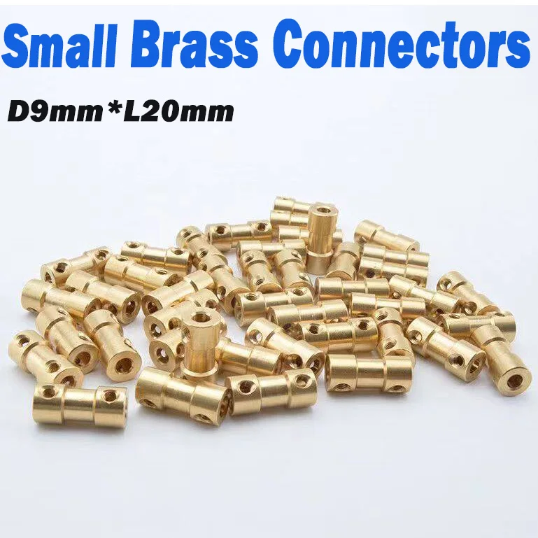 2PCS D9*L20 2mm/2.3mm/3mm/3.17mm/4mm/5mm/6mm Brass Rigidity Motor Shaft Coupling Coupler Motor Transmission Connector