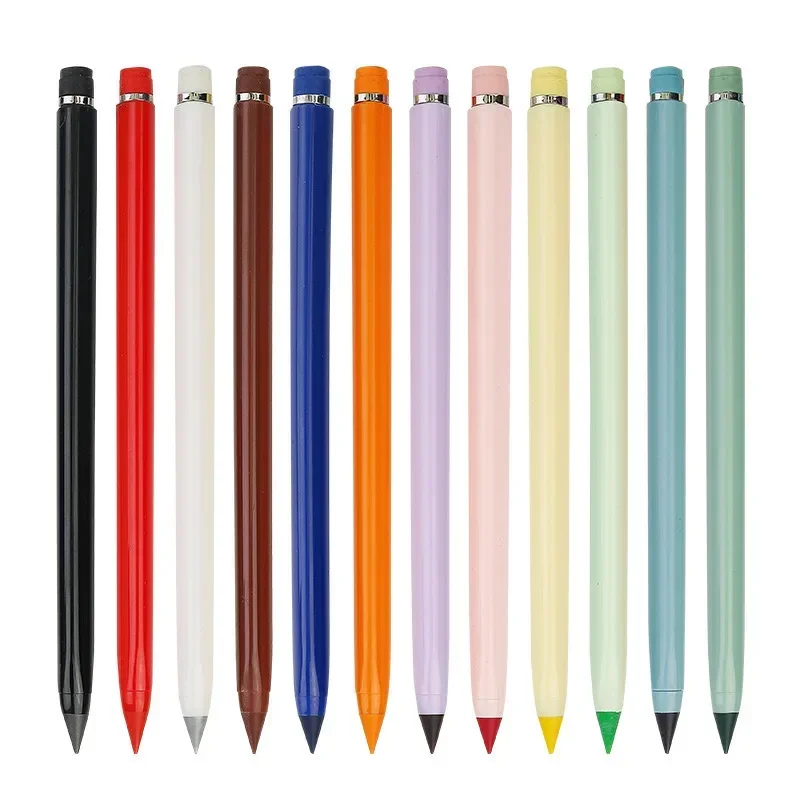 Colored Eternal Pencils Set No Ink Unlimited Pencil Erasable HB Lead Pens Student Stationery Drawing Painting Writing Supplies