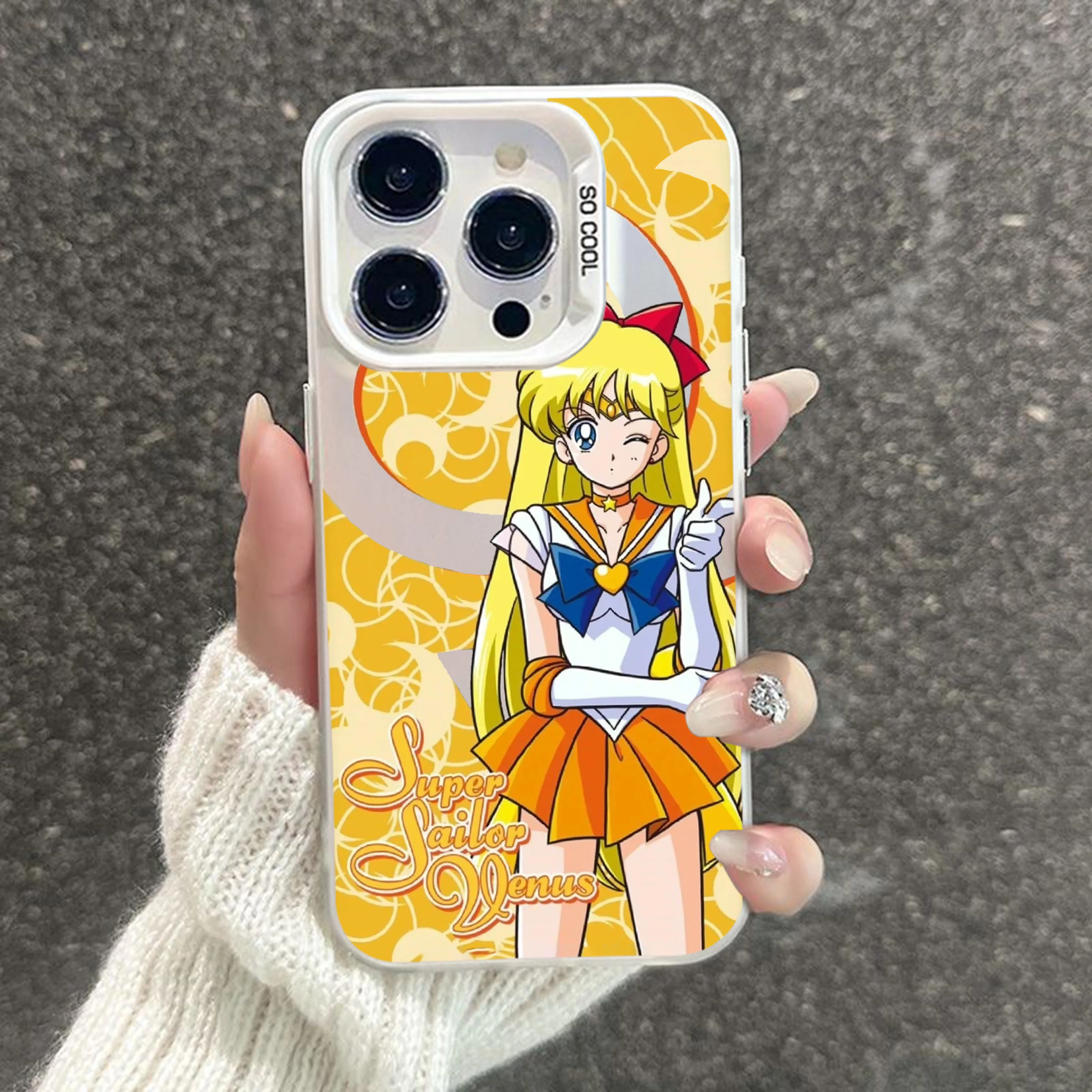 Cartoon Phone Case For S-Sailor Moons-iPhone 16 15 14 13 12 11 Pro Max X XR XSMAX 8 7 Plus Candy Matte Shockproof Back Cover