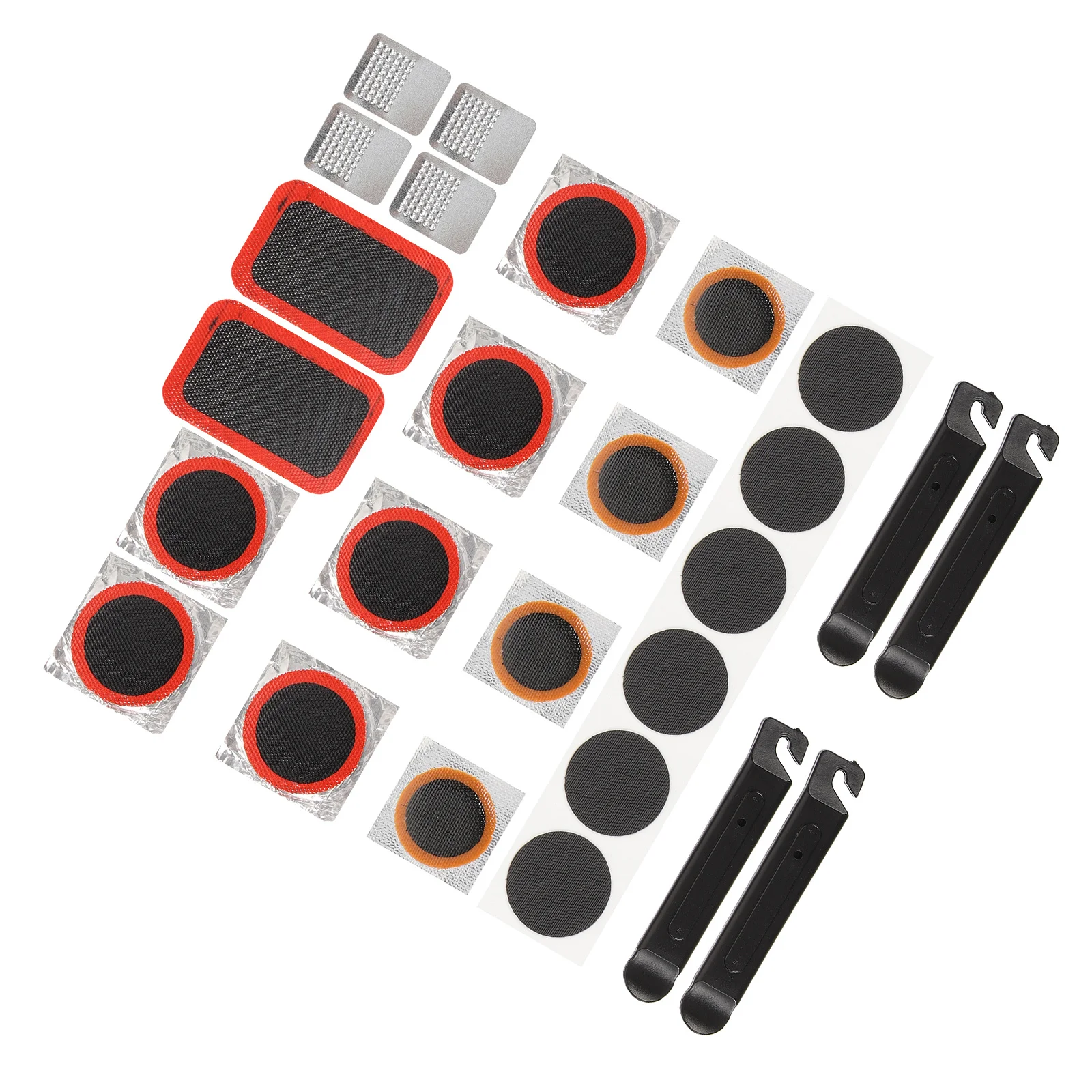 

1 Set Bicycle Tire Repair Kit Bike Patch Tools Glueless Puncture Fix Adhesive Patches Metal Files Easy Use Stretchable Strong