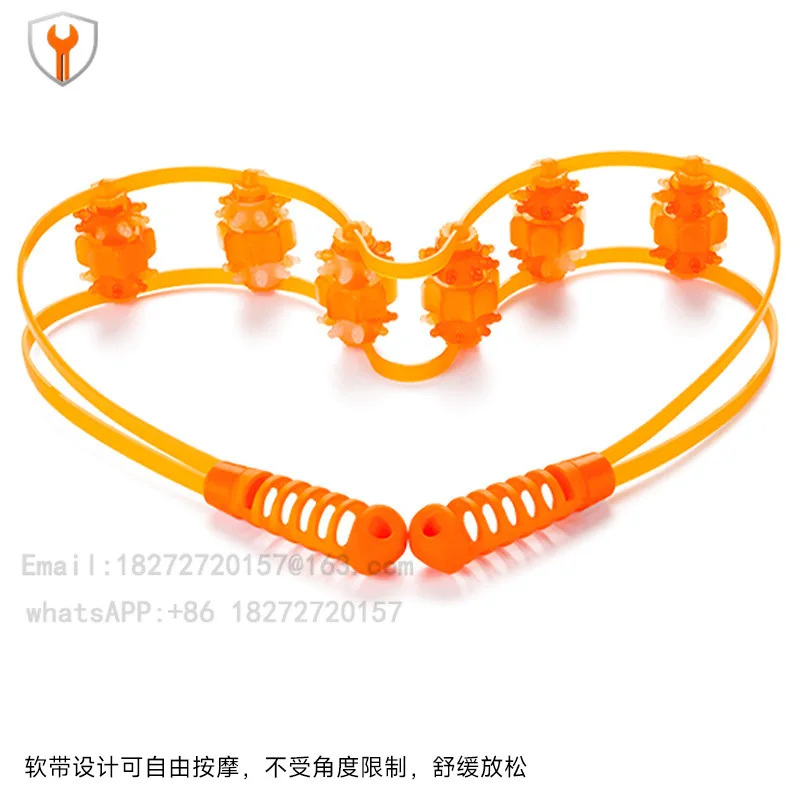 Pull back strip massager shoulder cervical spine back dredge meridian balls back manual roller does not ask for massage artifact