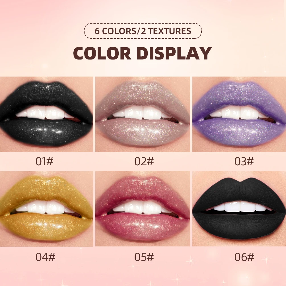 QIBEST Shimmer Diamond Lip Gloss Makeup Mirror Lip Glaze Liquid Lipstick Long-Lasting Matte Lip Tint Lipgloss Lips Cosmetics