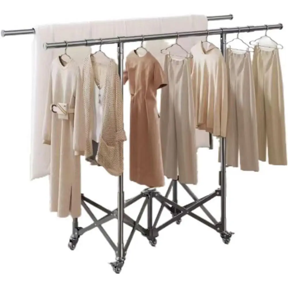 

Sturdy Collapsible Stainless Steel Clothes Drying Rack for Indoor/Outdoor Use (Black)