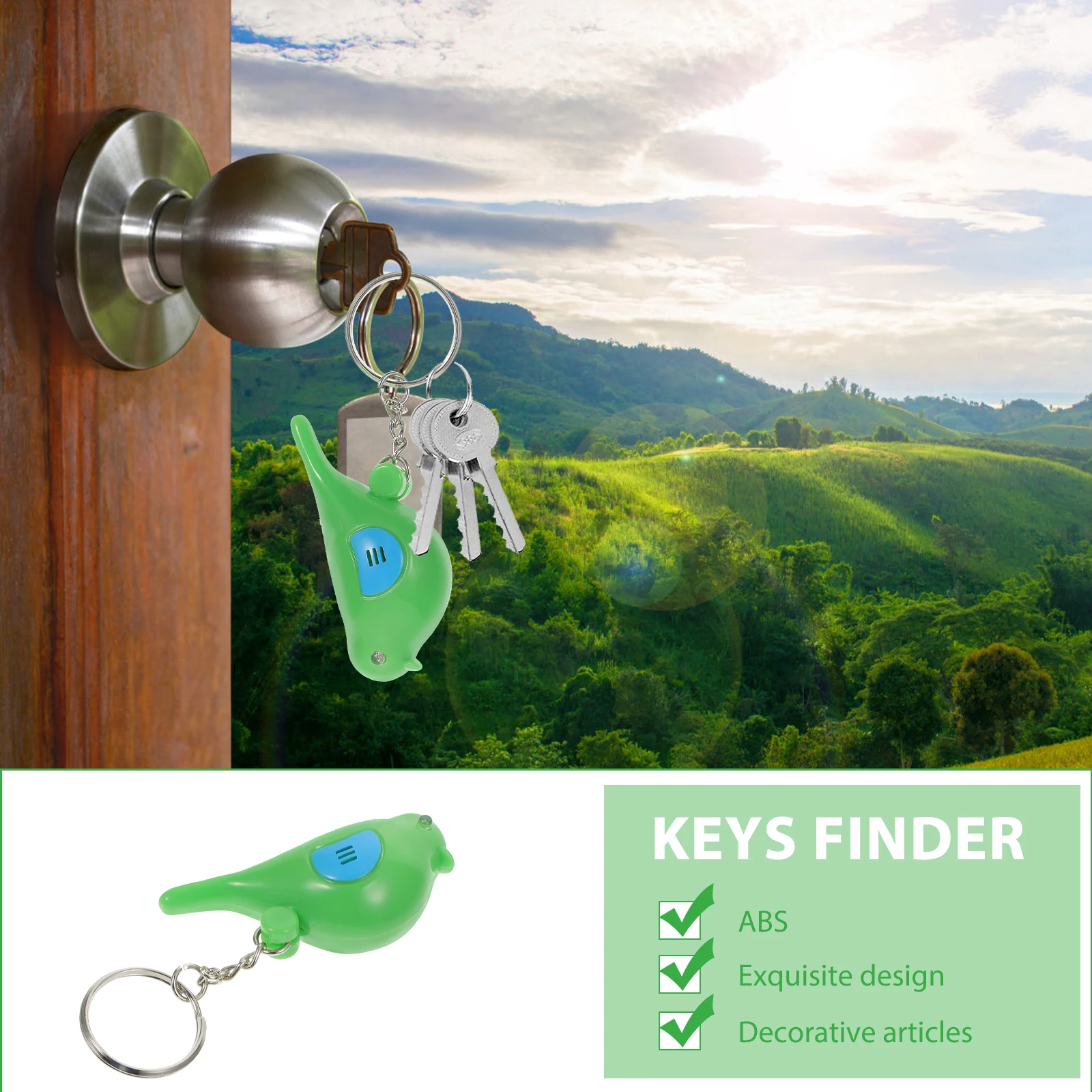

1pc Smart Key Device Bird-Shaped Voice-Controlled Tracker Light Weight Portable Cute Hanging for Family