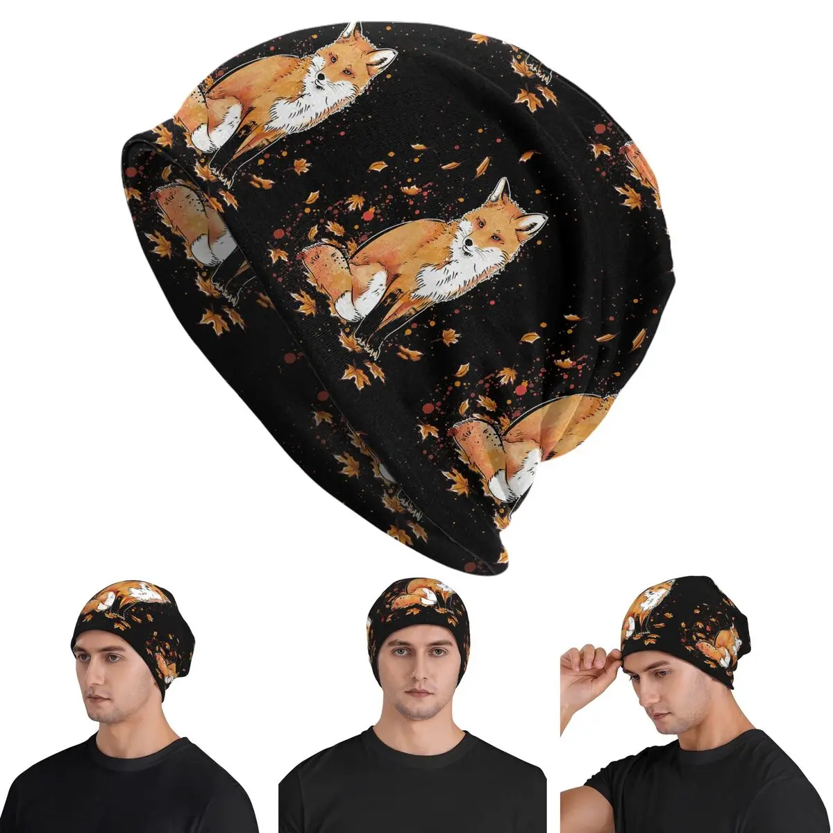 Gorro clásico de punto cálido Fox In The Snow, gorro estilo Hip Hop, gorros para otoño e invierno, gorros para exteriores para hombres y mujeres adultos
