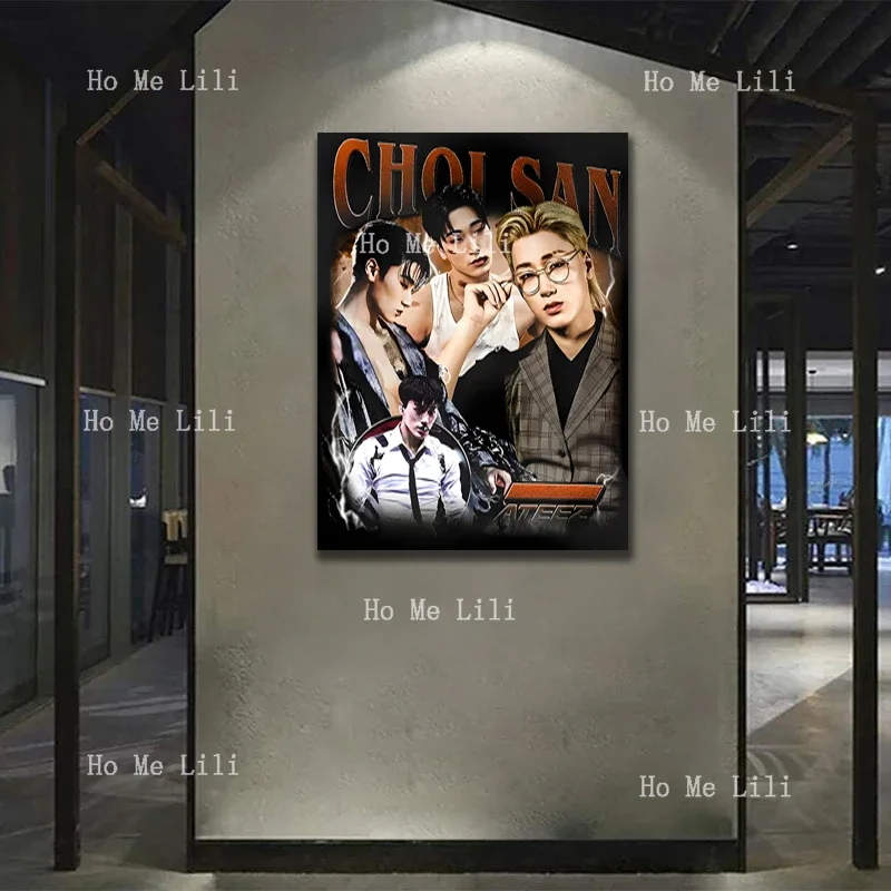 Limited Choi San Ateez Korean Pop Vintage Tribute Aesthetic Personalized Gift Livingroom Decor Office Wall Art