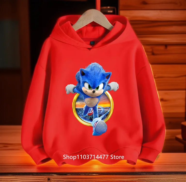 مليئة بالتبريد العصري! سترة بغطاء للرأس للأطفال مطبوعة ديناميكية سونيك، دع الأطفال أن تصبحًا حيويًا في الشارع لطيفًا ورائعًا #3