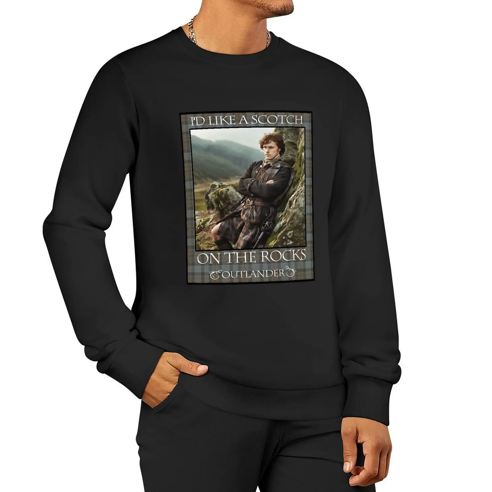 

Outlander On Starz T-ShirtI'd Like a Scotch on the Rocks Pullover Hoodie anime clothes men wear blouse hooded sweatshirt