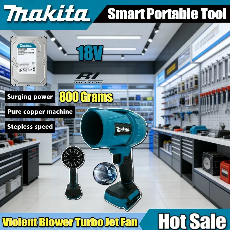 

Электрическая воздуходувка Makita, мощный турбовентилятор с регулировкой скорости, перезаряжаемый инструмент для чистки автомобиля с подсветкой