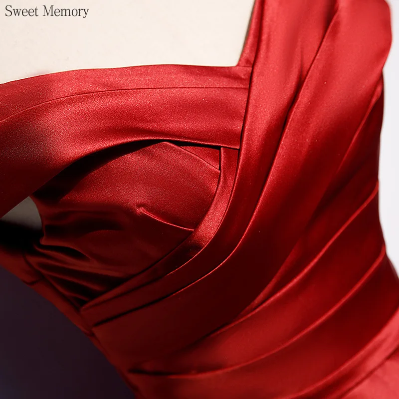 A8155 vestido de noche largo hasta el suelo de satén Sexy dulce recuerdo graduación vestido de graduación señora princesa A-Line vestidos de fiesta de boda