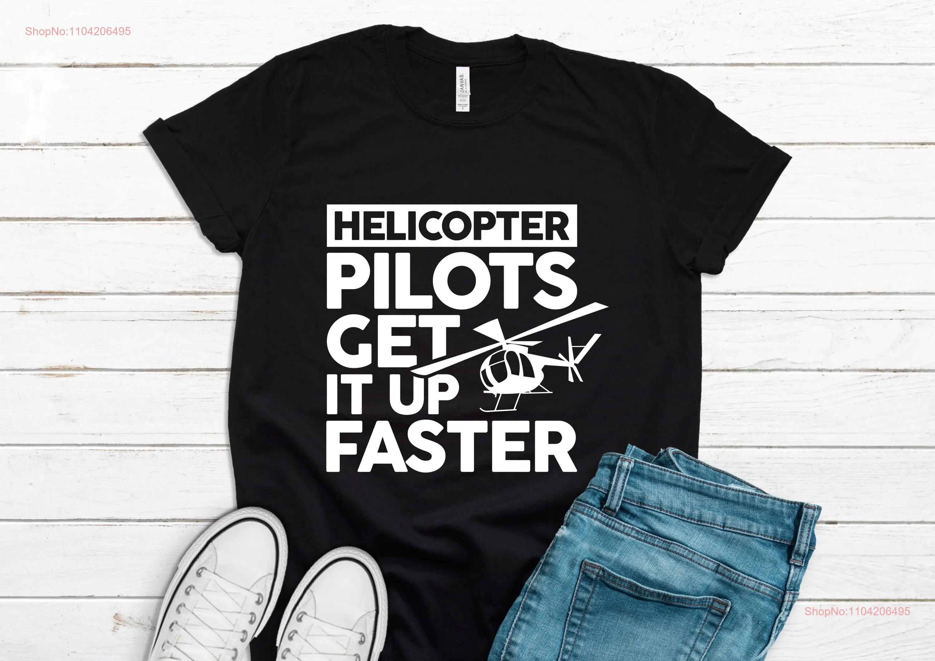 Helicopter T Shirt PiloT Heli T1493 long or short sleeves