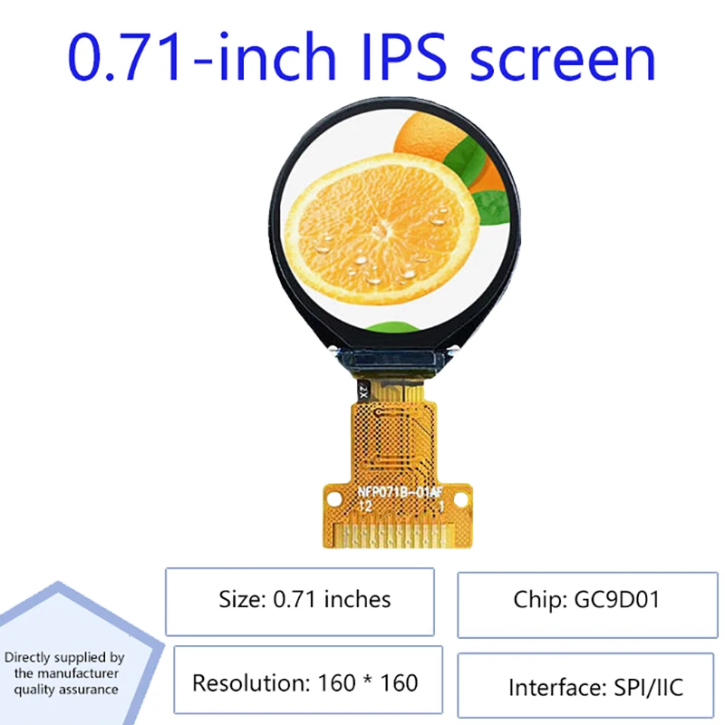 TZT TFT-scherm 0,71 inch TFT LCD-displaymodule Ronde driver SPI-interfacescherm LCD seriële poort Rond scherm SPI-display