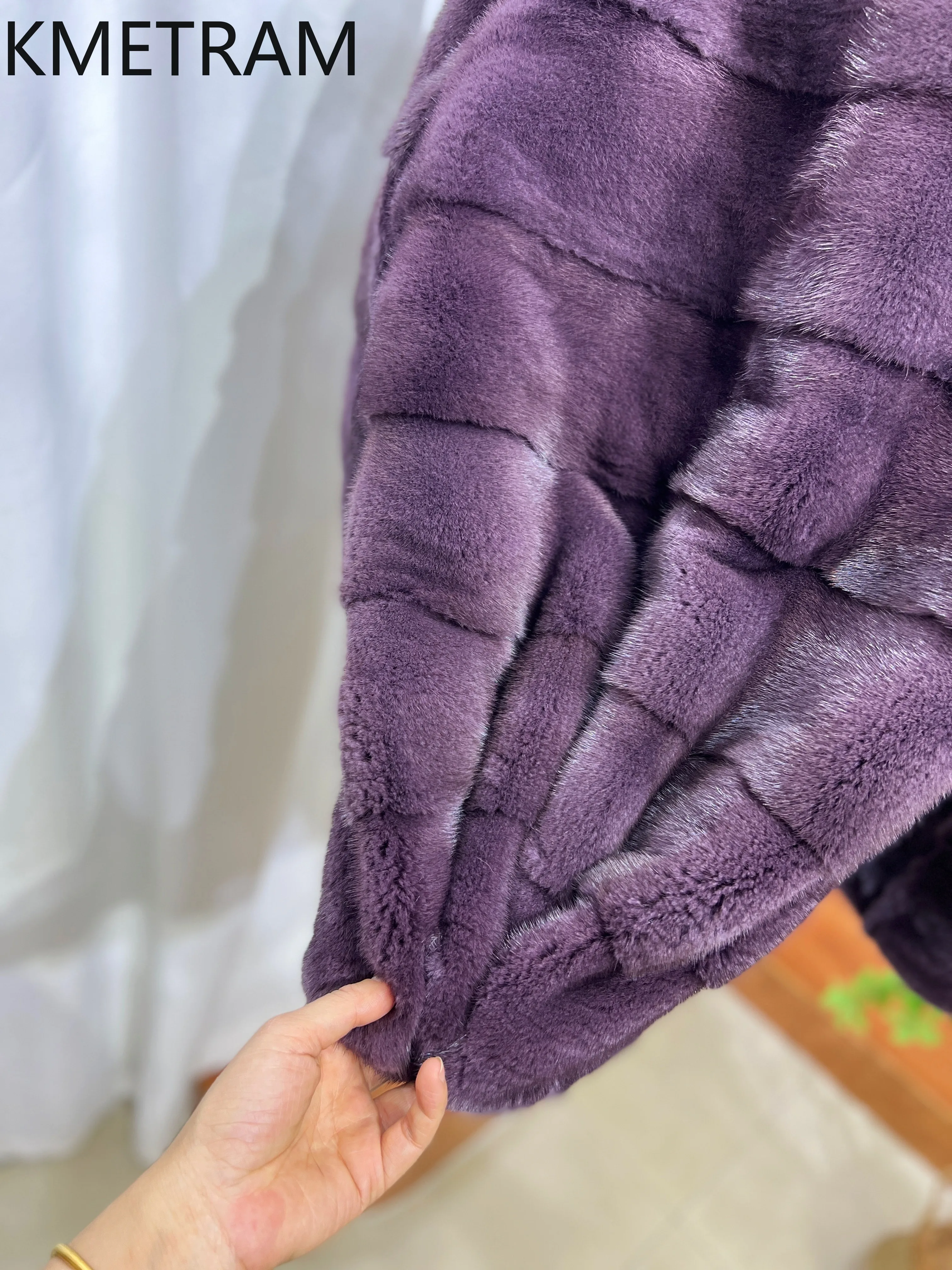 100% Whole Mink Fur Coat Woman Luxury V-neck Purple Real Fur Jacket Women High Quality Winter Clothes Furry Jackets 2025 шуба