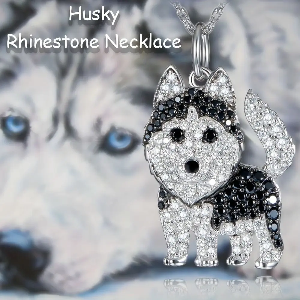 Exquisite French Bulldog Beagle Pendant Shiba Inu Poodle Pet Puppy Necklace Rhinestone Animal Dog Necklace Women Men