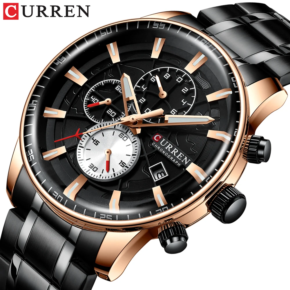 Curren 8362 Men Watch Business Stainless Steel Quartz Casual Fashion Wristwatch 6-Hand Luxury Relogio Masculino