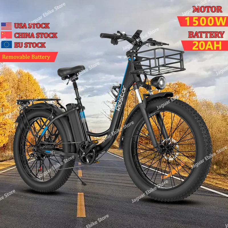 

Electric Bicycle Off Road 48V20Ah Removable Battery 1500W High Speed Motor Electric Bike 26*4Inch Fat Tire Adult Mountain Ebike