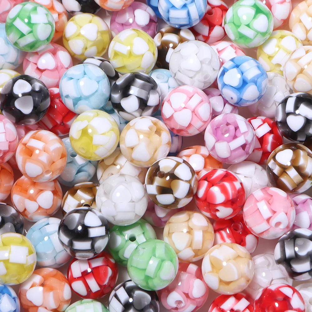 5 Stück 16 mm runde Acrylperlen in Bonbonfarben, lose Abstandsperlen für die Schmuckherstellung, DIY handgefertigte Armbänder, Halsketten, Zubehör