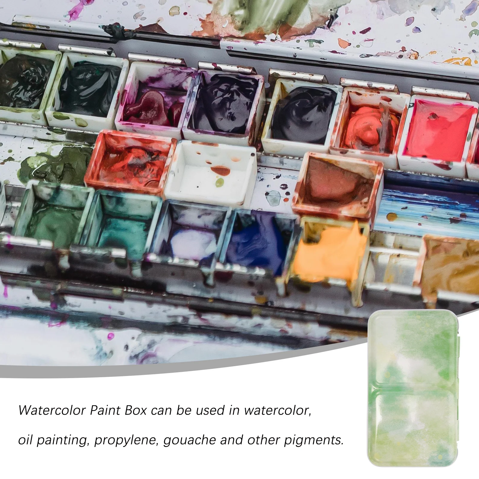 

Iron Watercolor Pigment Box Portable Mixing Plate Painting Case Sturdy Travel Paint Tray Art Color Holder Durable Easy Clean