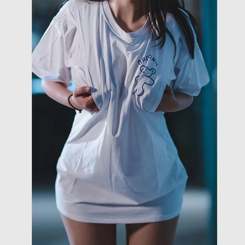 Woman Sexy Outdoor Sex T-Shirts Chest Exposed Costume Open Hole Shirt Erotic Breast Couple White Tanks Interesting Shirts