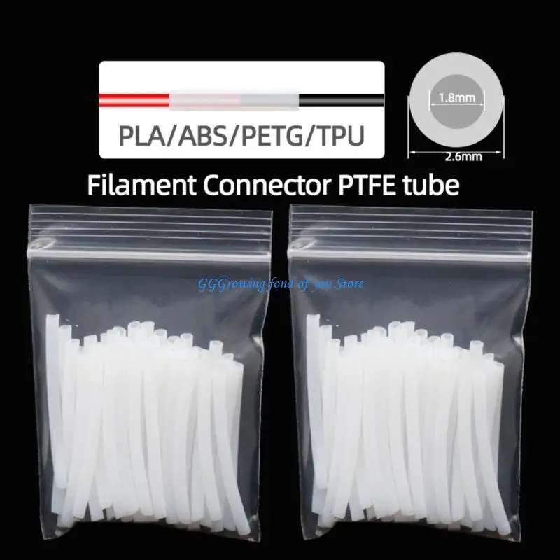 

H9EB 1SET PTFE Tubing Conneptors Адаптеры ID1,8 мм OD2,6 мм длиной 37 мм для -принтеров, легкая сварка