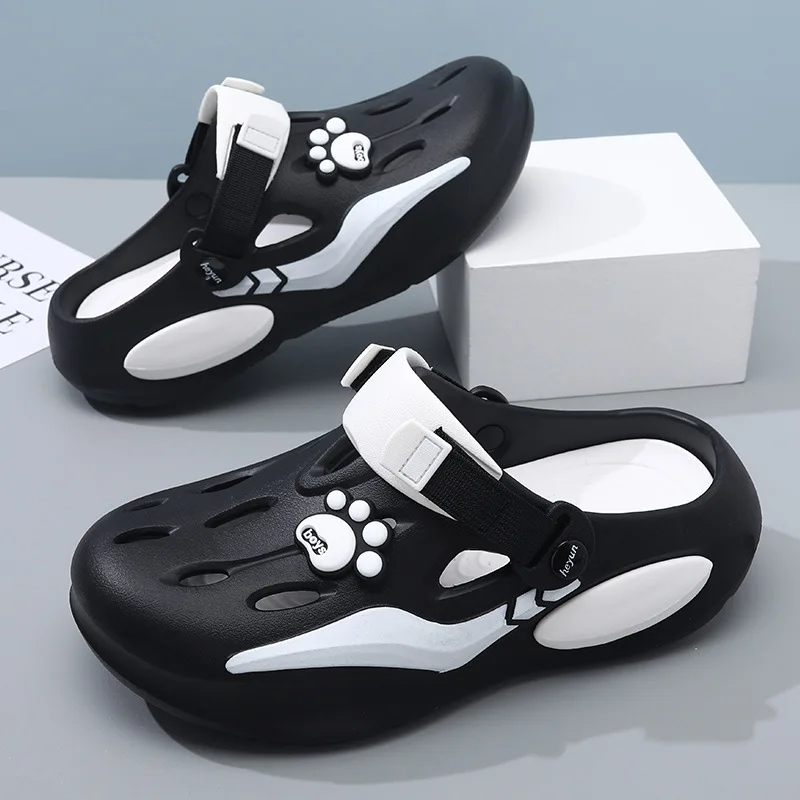 New Summer Men's Barefoot Sandals Soft Sole Comfortable Breathable Non Slip Tulip Slippers Thick Sole Casual Walking Beach Shoes