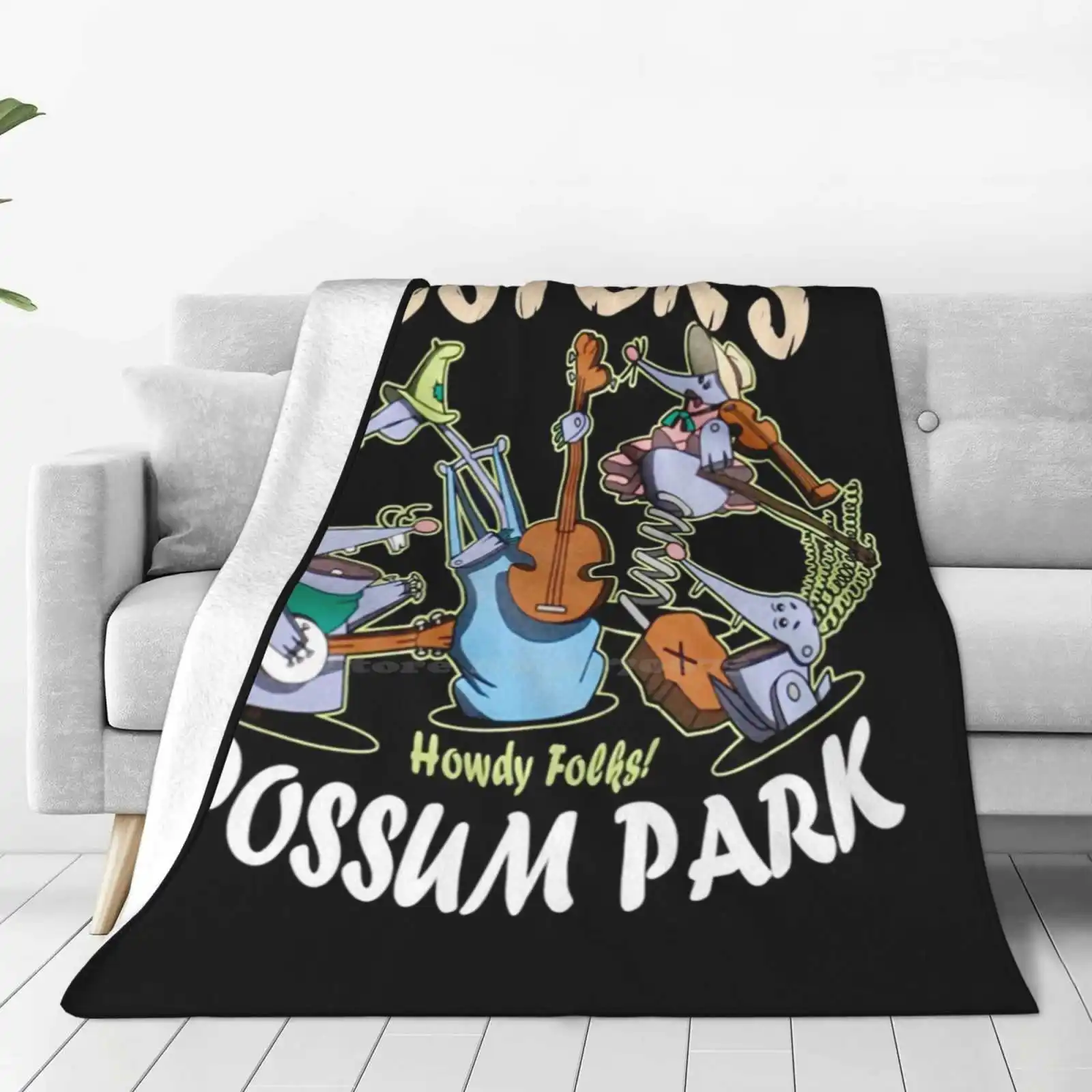 

Cartoon-A-- Movie-Lester'S-Possum-Park-T-Shirt-Navy Four Seasons Comfortable Warm Soft Throw Blanket Cartoon A Movie Lesters