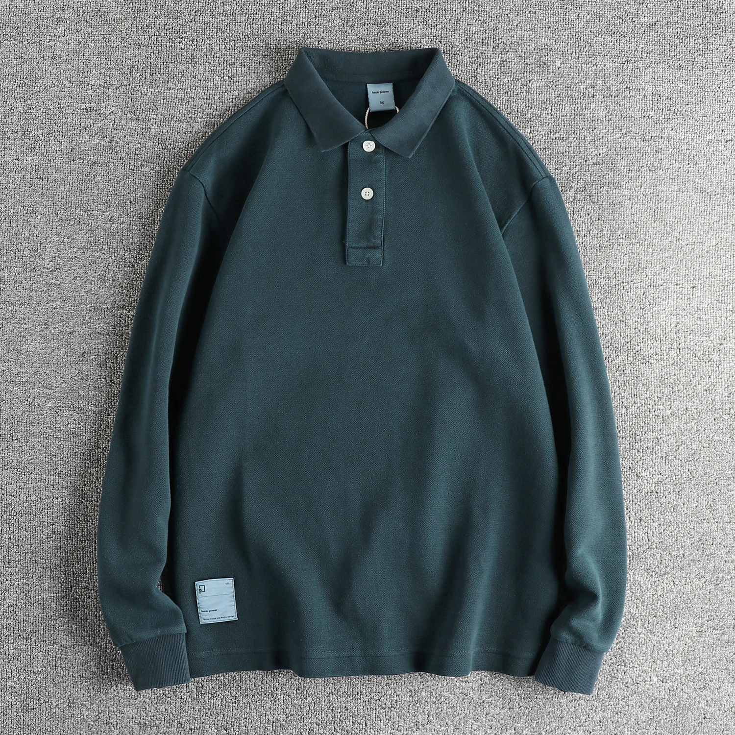 เทรนด์ย้อนยุคการล้างหนักเพื่อทําเสื้อโปโลผู้ชายเก่าฤดูใบไม้ผลิและฤดูใบไม้ร่วงเสื้อเชิ้ตแขนยาวปกสีทึบใหม่