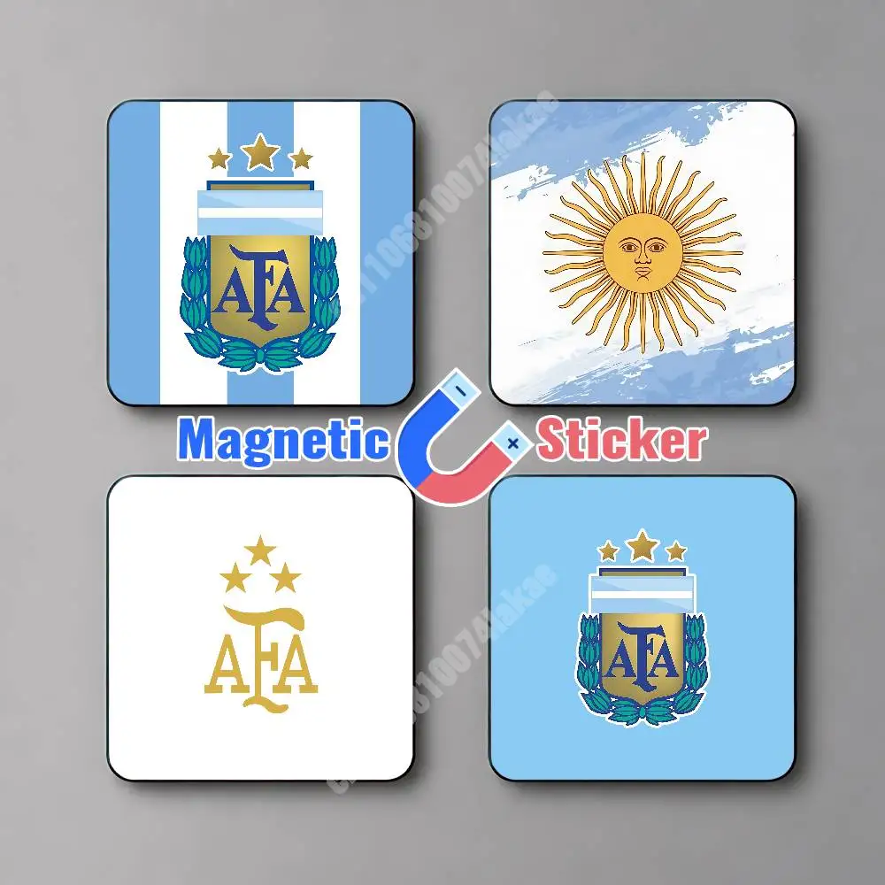 Argentina Football 2026 Soccer Magnetic Sticker Reflective Fridge Decal for Metal Surfaces Magnet Sign