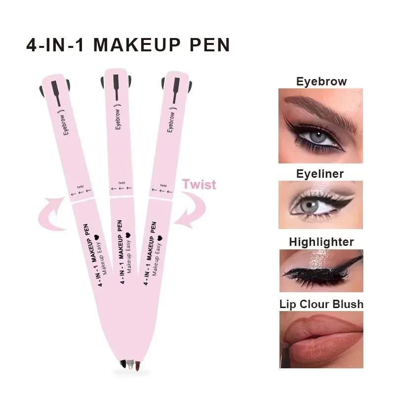 Make-up-Tool Multifunktion stift 4 in 1 Augenbrauen Eyeliner Bleistift dauerhafte Zeichnung Lippen linie wasserdicht schweiß fest Text marker