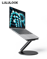 LULULOOK Foldable Laptop Stand with 360 Rotating Base Notebook Stand Laptop Holder For MacBook Pro/Air,Dell,Laptops (10-17inch)