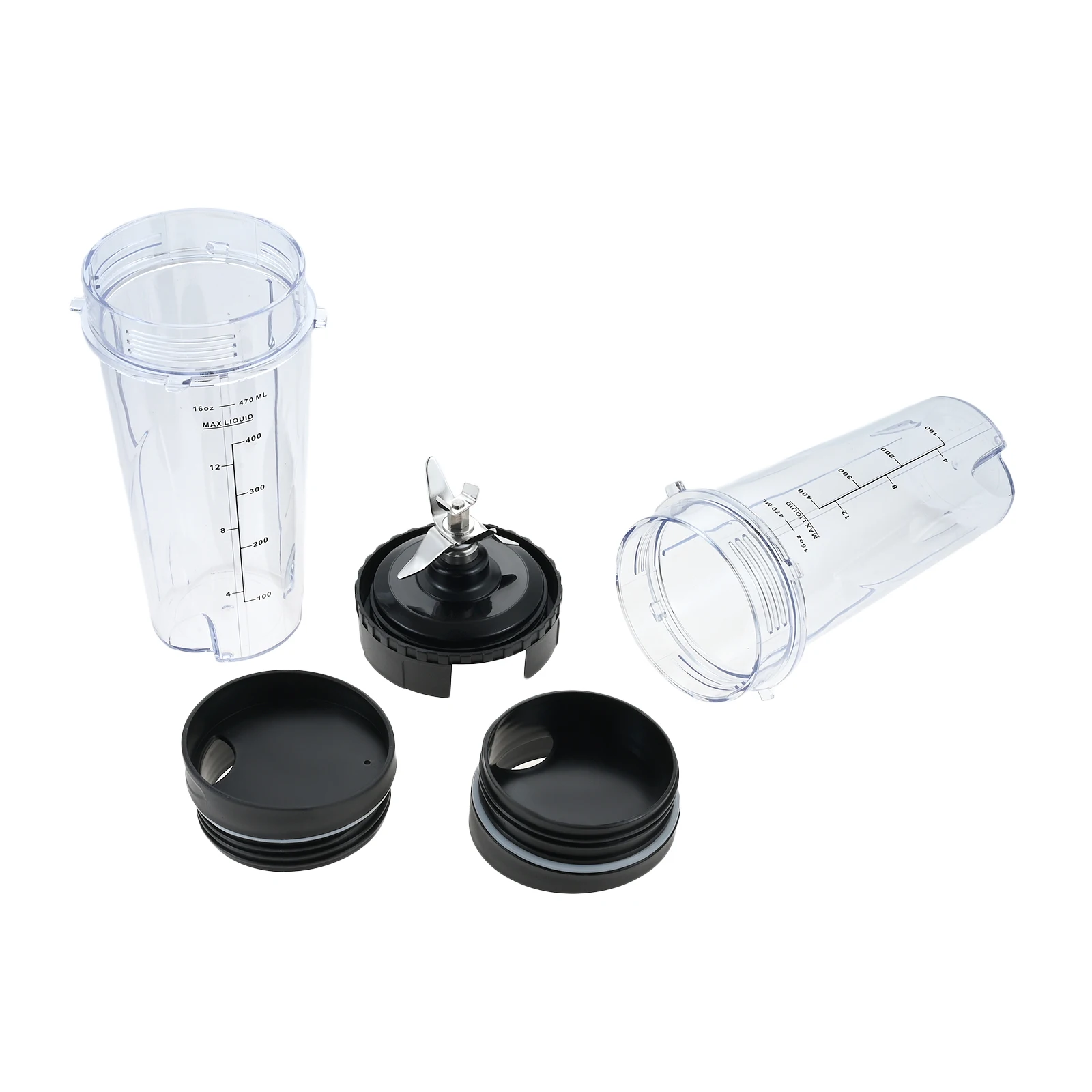 2 чашки для блендера на 16 унций, 3,15 x 6,88 дюйма с крышкой и 6 лезвиями для блендера BL660 BL663 BL663CO BL665Q BL740 BL770 BL771 BL772