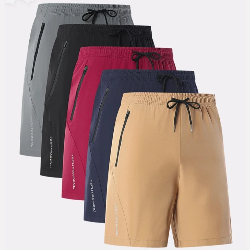 

Zipper Pocket Shorts Men Gym Sport Running Squat Fitness Workout Man Short Pants Breathable Quick Dry Drawstring Men's Shorts