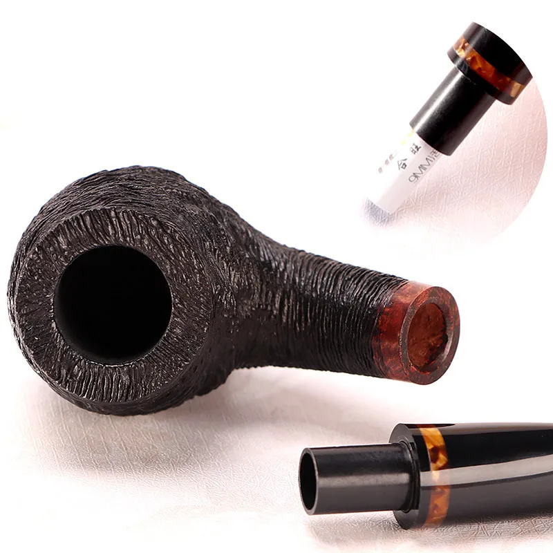 Handmade Classic Briar Tobacco Pipe Color Curved Mouthpieces Advanced Beginner Pipe black sandblasting Tobacco Smoking Pipe