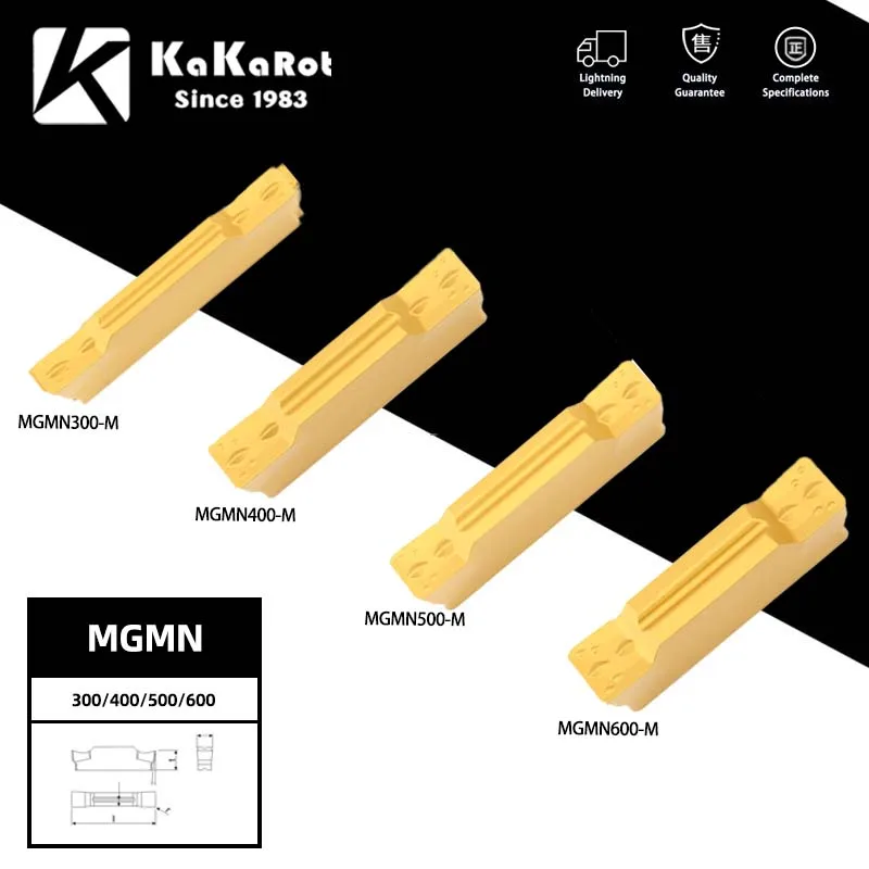 KaKarot 10pcs Carbide Insert Steel MGMN300 G MGMN150 MGMN200 MGMN250 MGMN400 M YT6020 Slot Grooving CNC LatheCNC Lathe Cutter