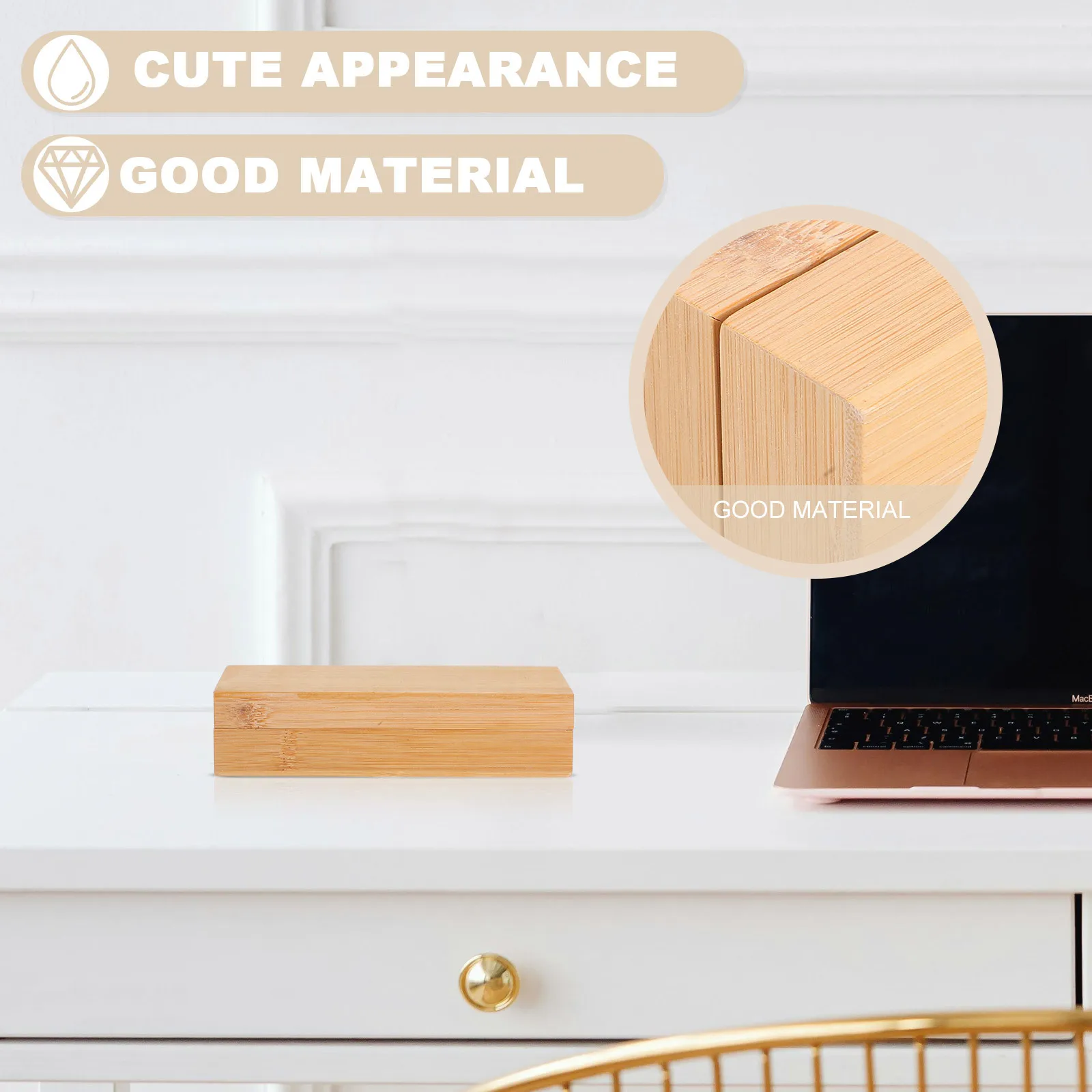 1 قطعة صندوق تخزين خشبي سعة كبيرة حاوية يدوية غير مكتملة للمنزل والمكتب والمدرسة منظمة تذكار خشب الصدر #6