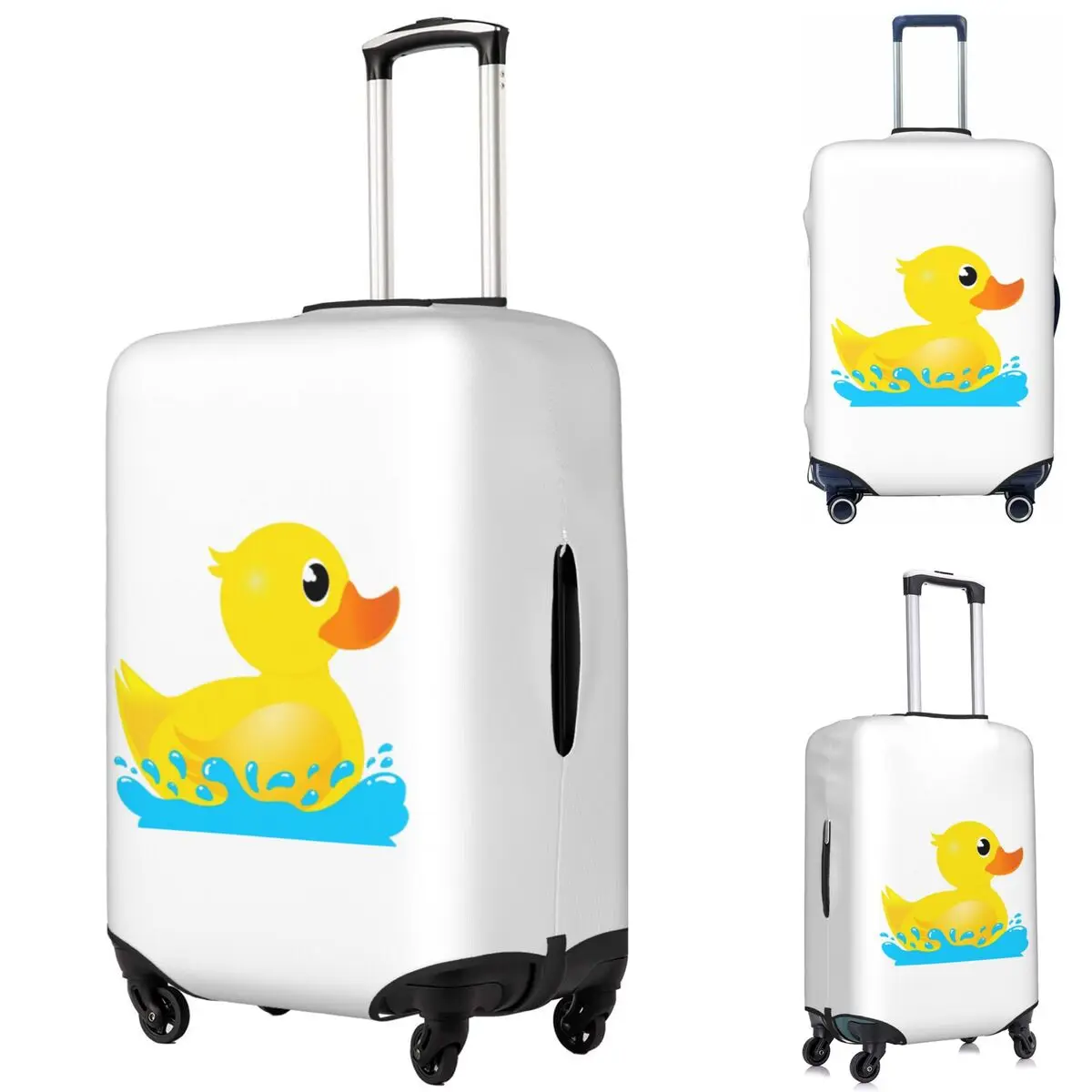Yellow Rubber Duck & Splash Suitcase Cover Protection Elastic Trip Luggage Protector Covers for 18-32 Inch