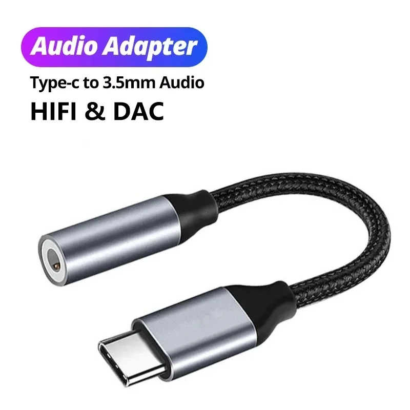 

USB Type C To 3.5mm Audio Jack Adapter Plug and Play For Wired Headphone USB C To 3.5mm Earphones Audio Cable Connector Adapter