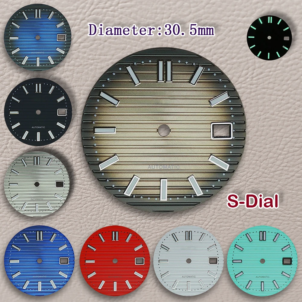 30.5mm S Logo Dial Nautilus dial NH35 diving watch assembly mechanical automatic Suitable for NH36 movement dial  Repair tools