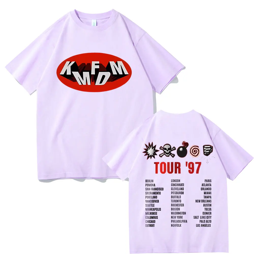 Rock Band Kmfdm Tour 97 T Shirt Men Women Vintage Gothic Punk Tshirt Men\'s 100% Cotton Casual Oversized T-shirts 90s Streetwear