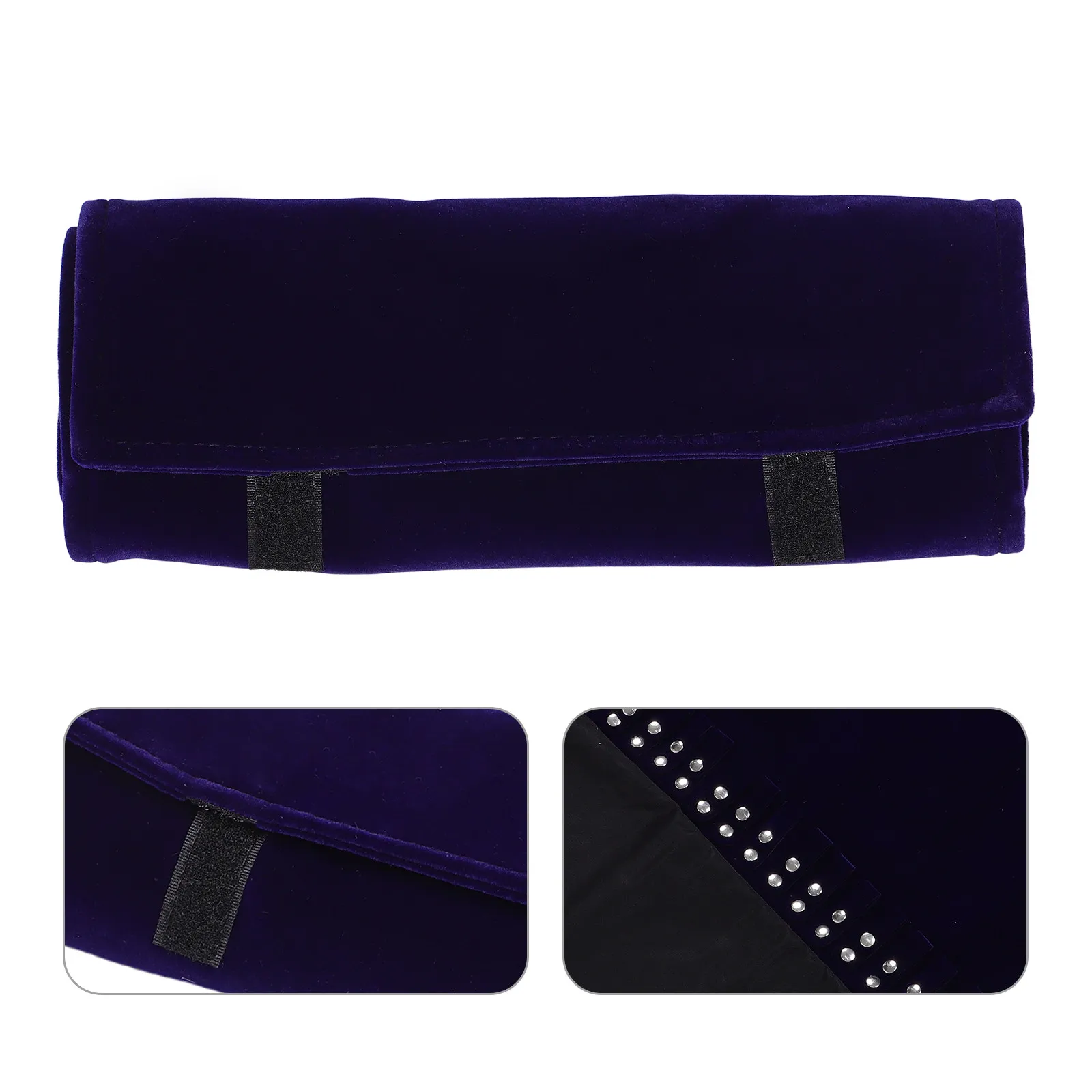 

Elegant Jewelry Roll Bag Travel Size Organizer for Necklace Bracelet Earring Ring Watch Bangle Damage Prevention