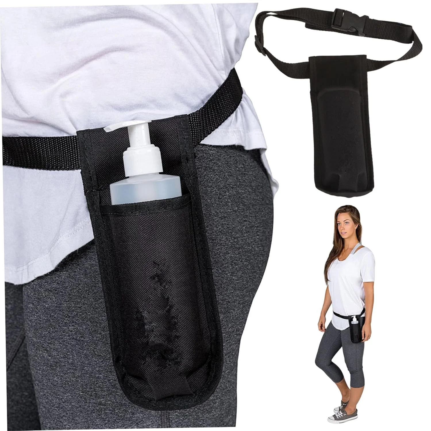 Massage Oil Holster Waist Lotion Bag Hands-Free 1/2-Bottle Pouch Therapists Home Professional Use, Bag Only, Not Bottle Included