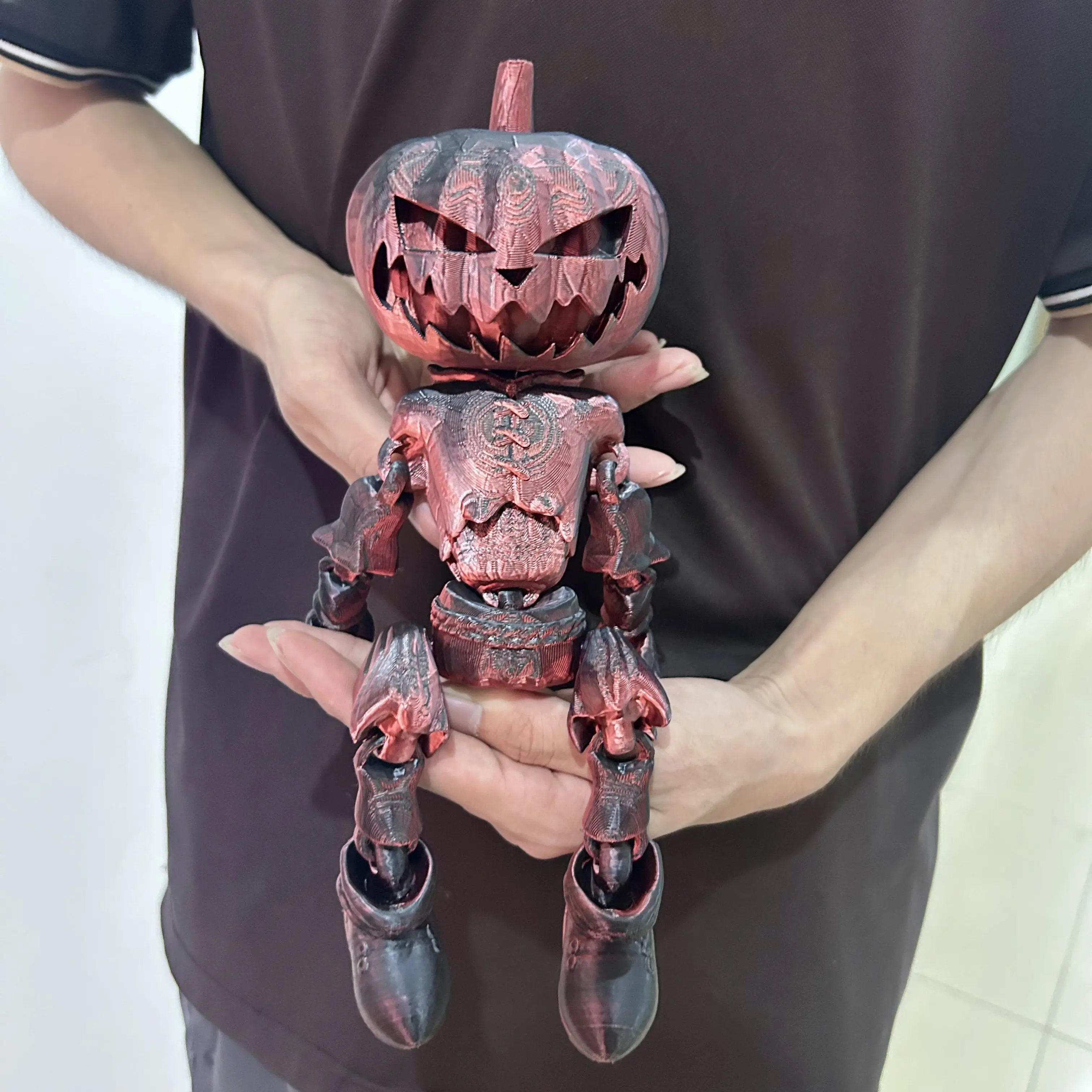 2 قطعة الناس اليقطين المطبوعة ثلاثية الأبعاد مع المفاصل المنقولة ، نماذج الحيوانات ، ديكور سطح المكتب المنزلي الحلي ، الهدايا ، التماثيل القابلة للجمع