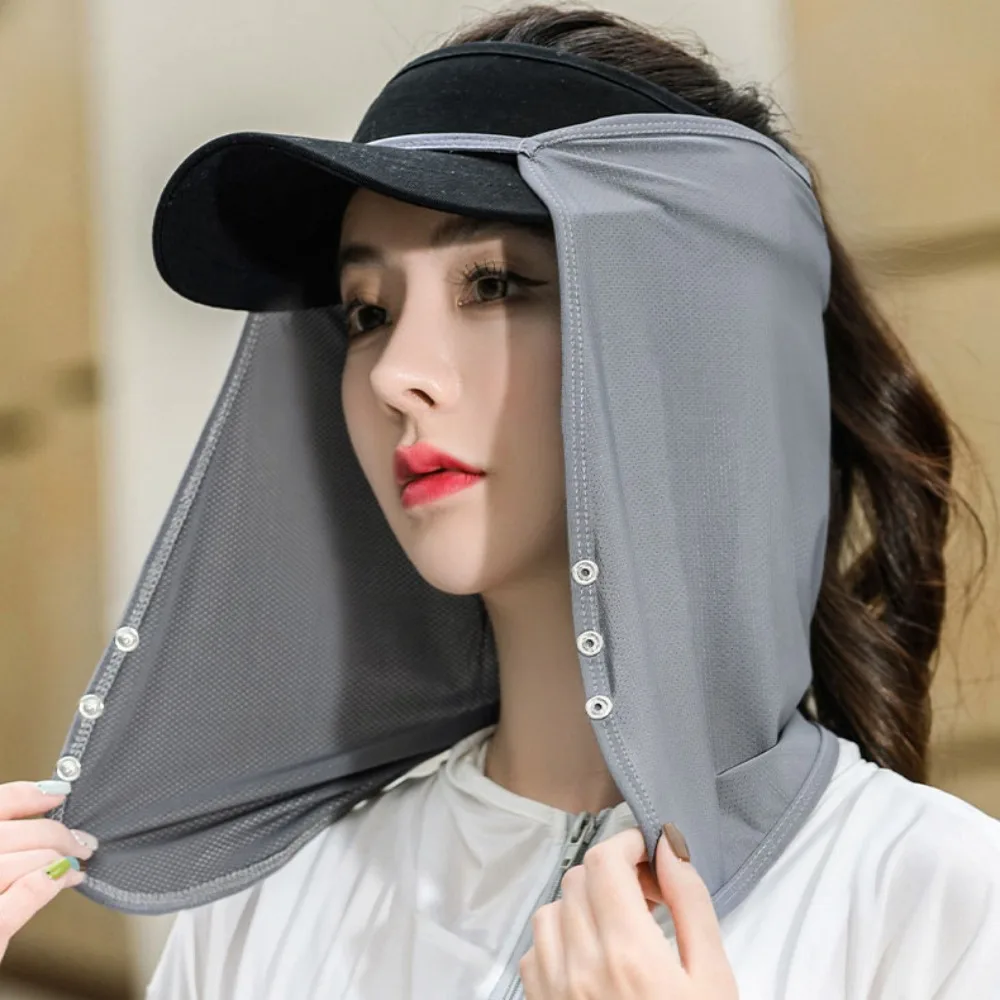 UPF50+ Anti-UV Ice Silk Sunscreen Mask Skin Friendly Outdoor Sports Face Cover Scarf Breathable Scarves Mask Veil