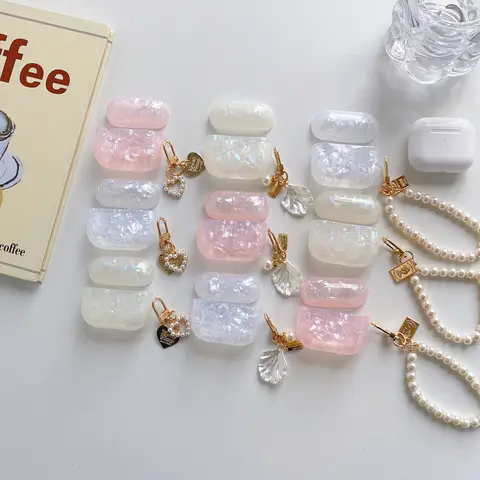 Airpods Pro 2 용 진주 이어폰 케이스 Apple Airpod 3 Pro 2 1 3 세대 케이스 용 Leopard 펜던트 헤드폰 보호 커버