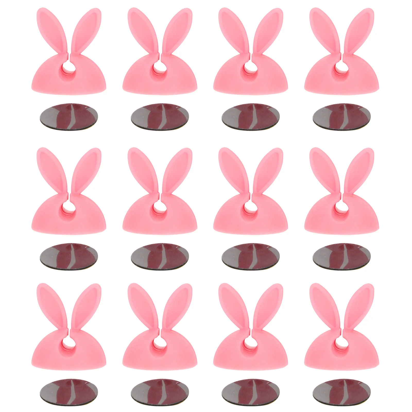 32 Stück Kabelklemmen im Hasen-Design, rosa selbstklebende Kabelhalter für die Schreibtischorganisation, rosa Kabelklemmen, Drahtkabel-Organizer