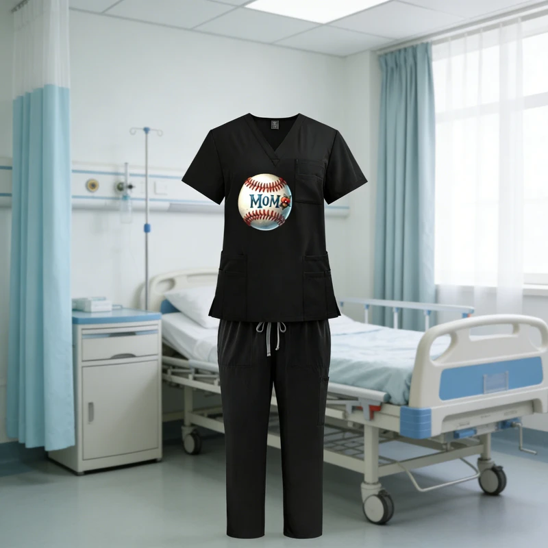 V-Neck Short-Sleeve Workwear Set Unisex Scrubs Surgical Gown Hospital Nurse Uniform Workshop Waiter Overalls