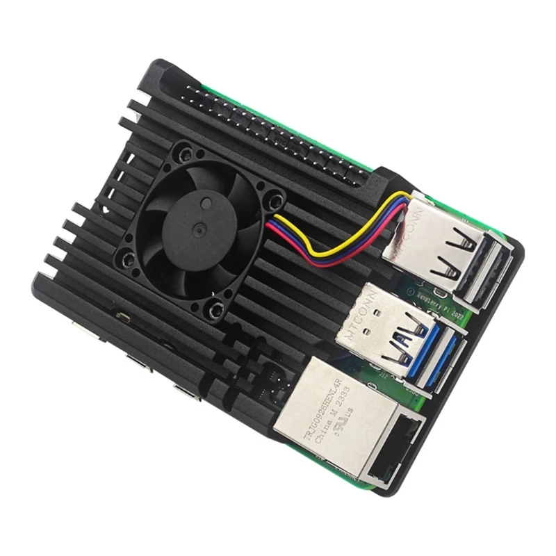 Caja carcasa para ventilador refrigeración opcional, carcasa aleación aluminio duradera RPI 5